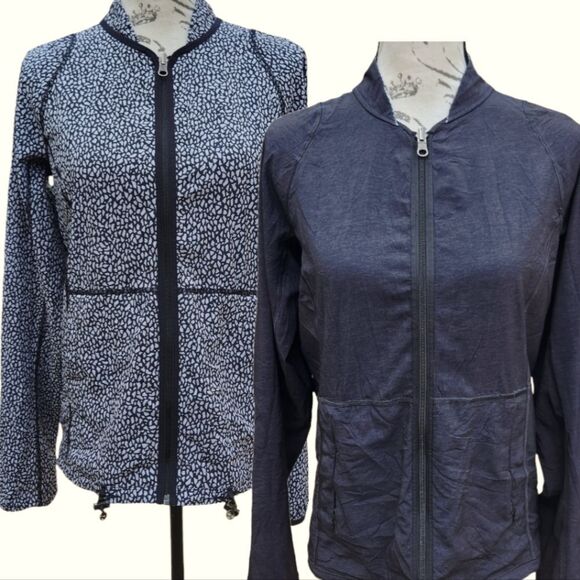 Lululemon Fast Track Reversible Zip-up Jacket Black‎ White Women's size 6 - Picture 1 of 15
